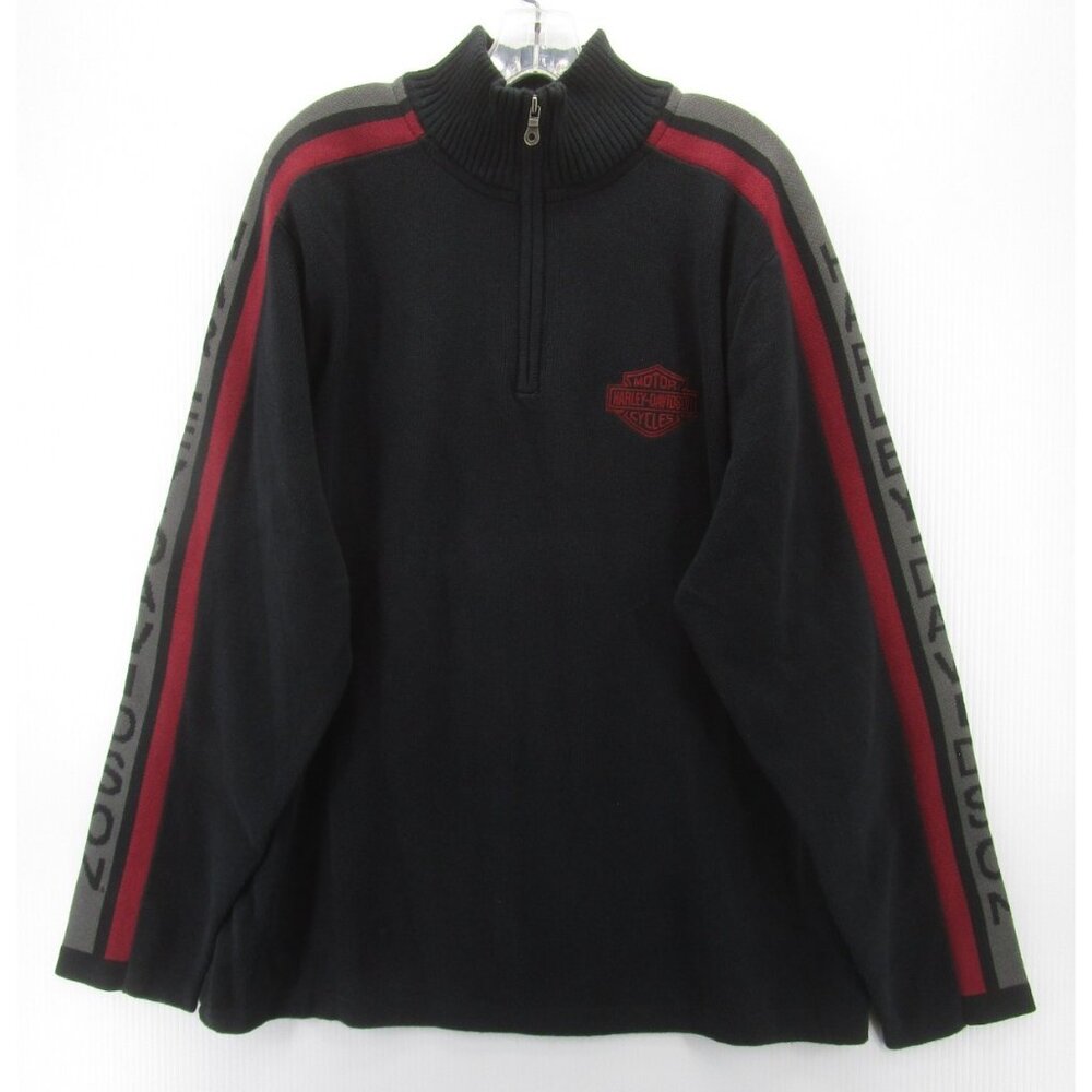 Harley Davidson Sweater XL 1/4 Zip Pullover Moto Biker Streetwear